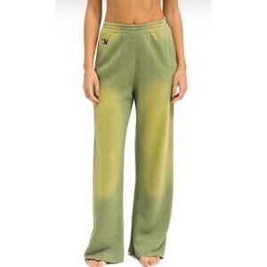Aviator Nation Essential Wide Leg Pocket Sweatpants - Faded Army Small